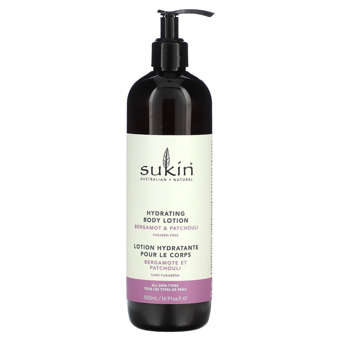 Sukin, Hydrating Body Lotion, Bergamot & Patchouli, 16.9 fl oz (500 ml) - Image 1