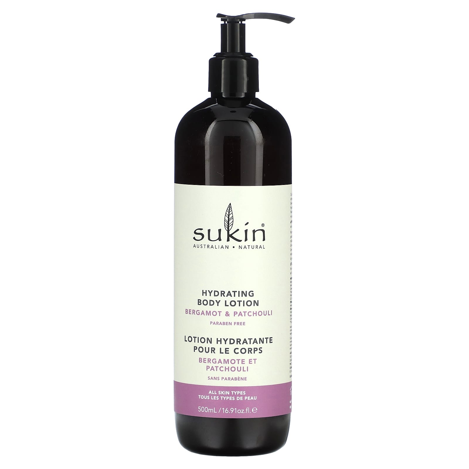 Sukin, Hydrating Body Lotion, Bergamot & Patchouli, 16.9 fl oz (500 ml) - Image 1