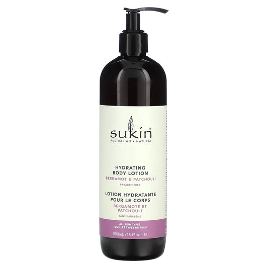 Sukin, Hydrating Body Lotion, Bergamot & Patchouli, 16.9 fl oz (500 ml) - Image 1