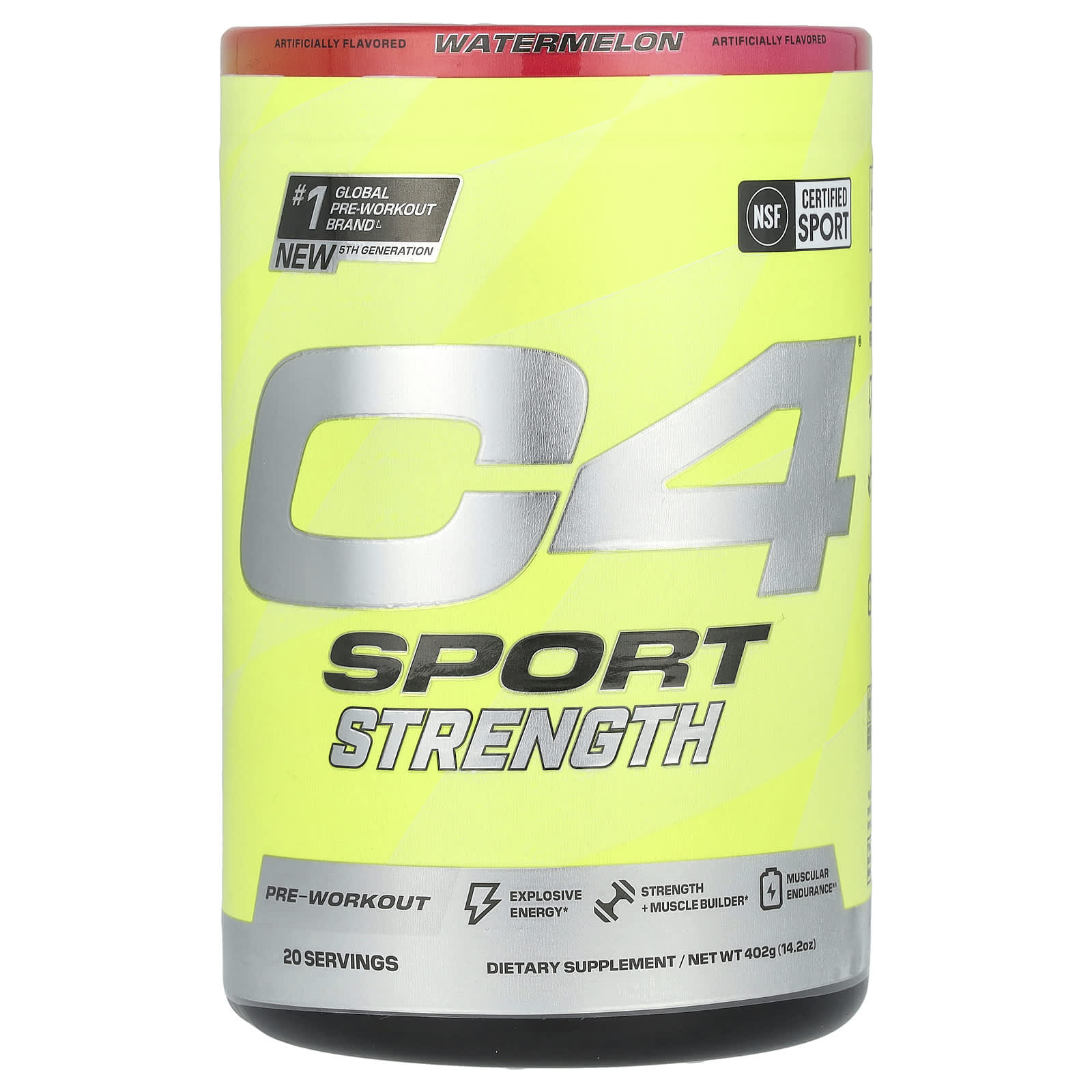 C4 Sport Strength Pre-Workout with Watermelon Flavor - 14.2 oz - Image 1