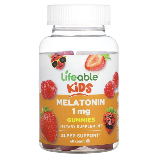 Lifeable, Kids Melatonin Gummies, Natural Berry, 1 mg, 60 Gummies - Image 1