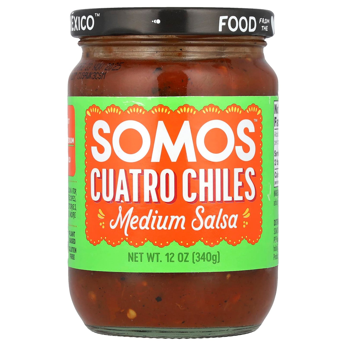 Somos, Cuatro Chiles Salsa, Medium , 12 oz (340 g) - Image 1