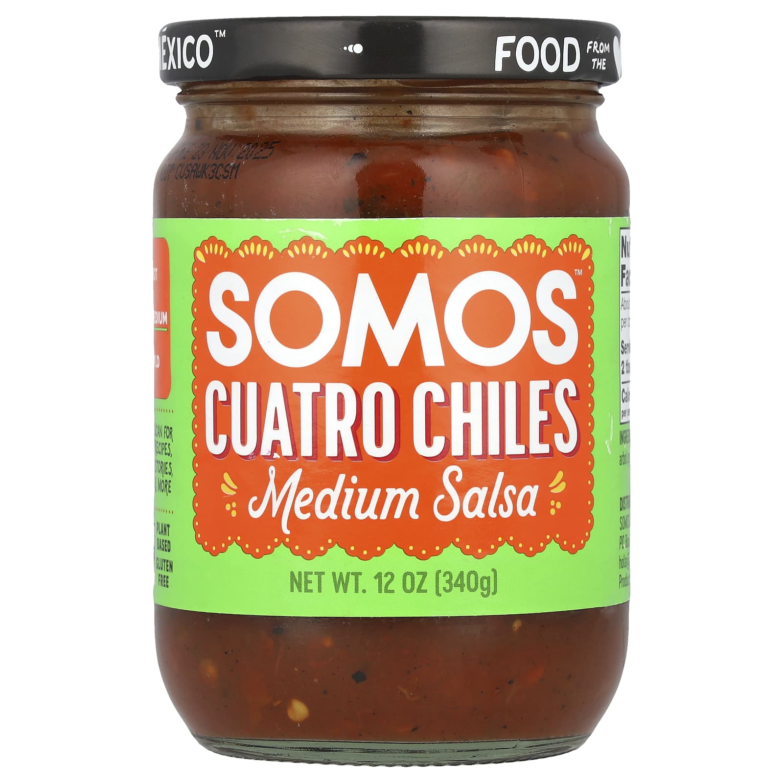 Somos, Cuatro Chiles Salsa, Medium , 12 oz (340 g) - Image 1