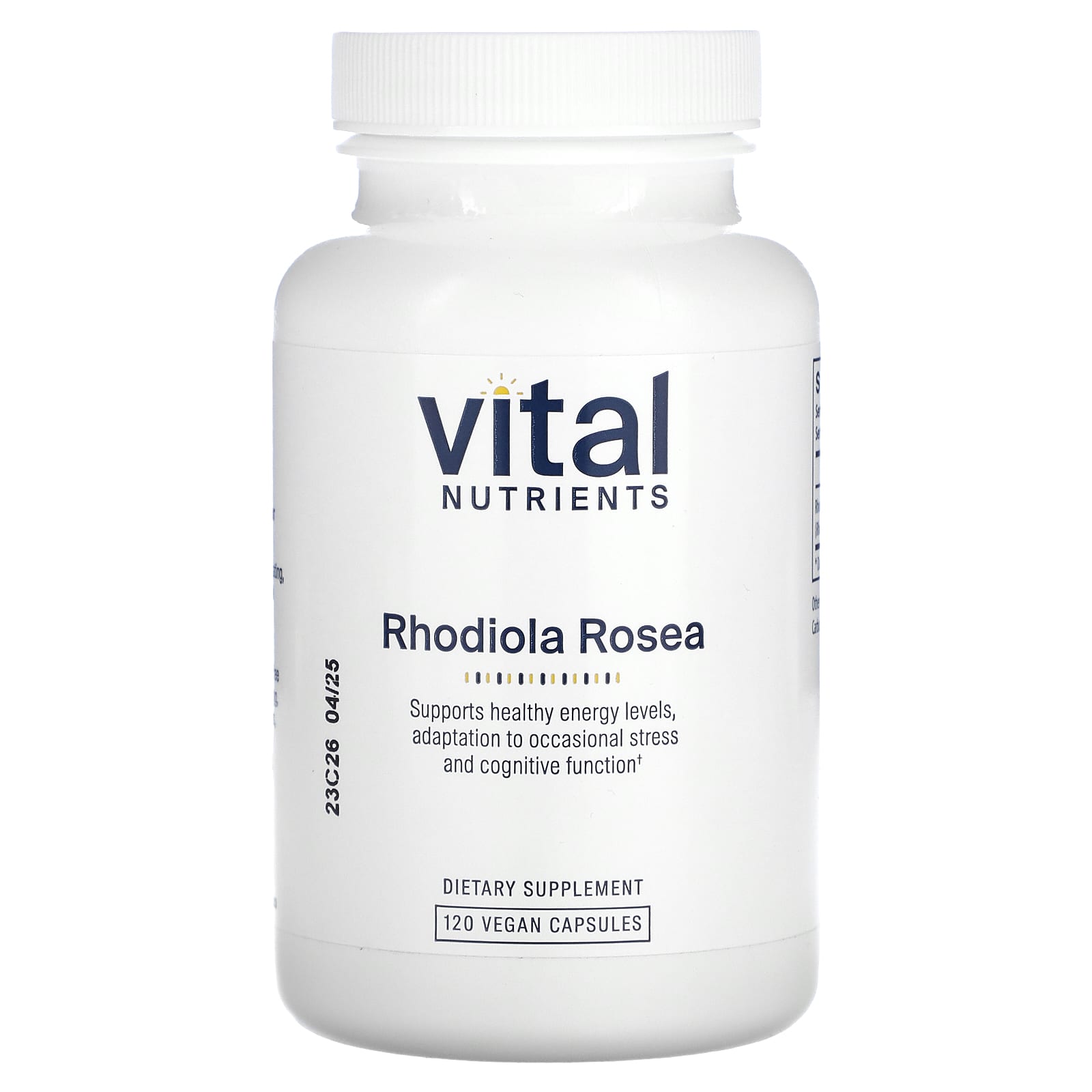 Vital Nutrients, Rhodiola Rosea, 120 Vegan Capsules (200 mg per Capsule) - Image 1