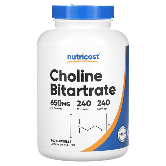 Nutricost, Choline Bitartrate, 650 mg , 240 Capsules - Image 1