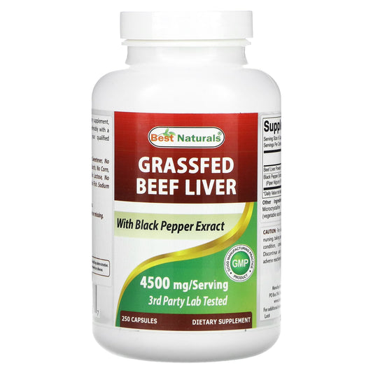 Boost Energy with Grassfed Beef Liver Supplements by Best Naturals - Image 1