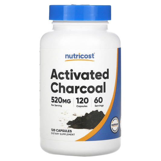 Nutricost, Activated Charcoal, 120 Capsules (260 mg per Capsule) - Image 1