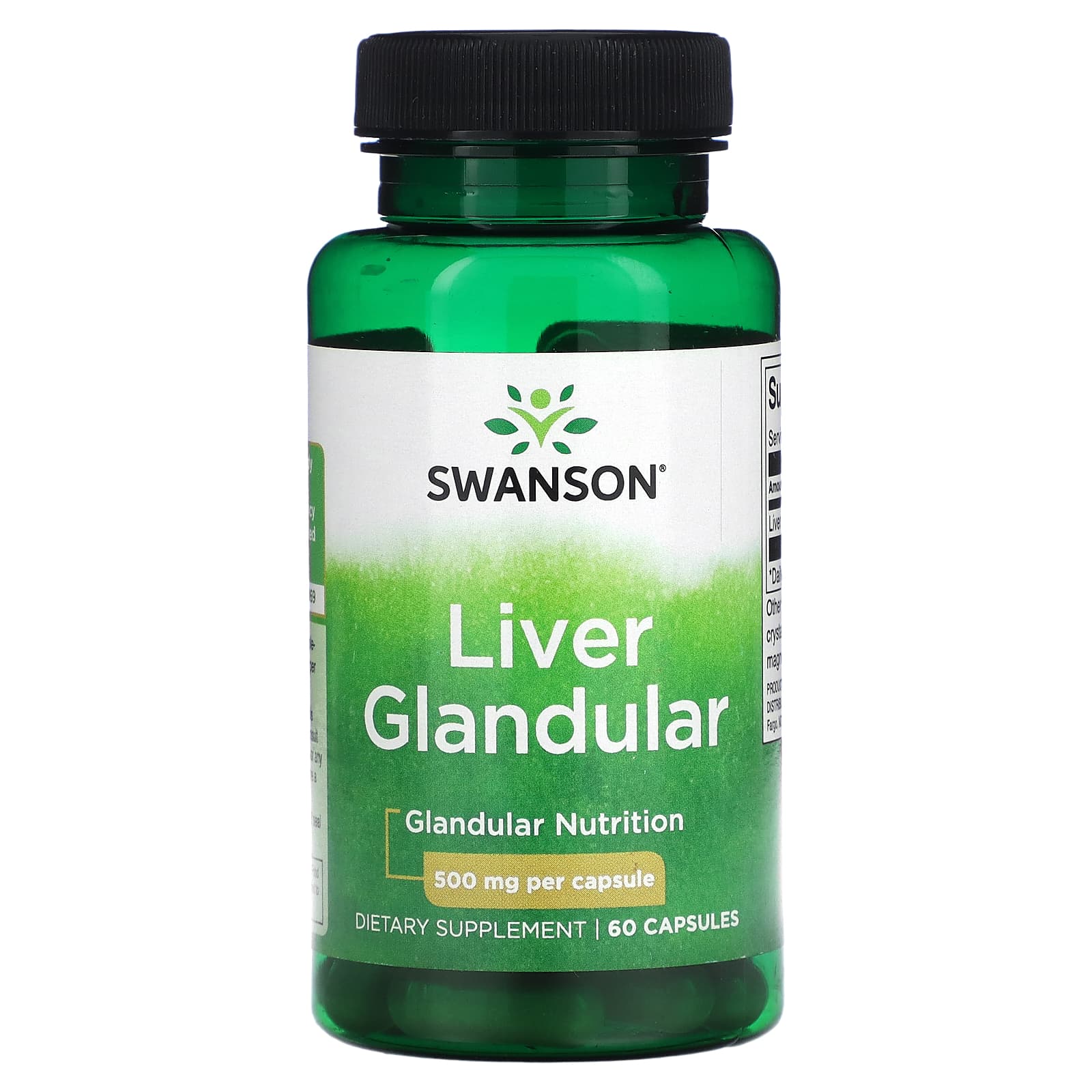 Swanson, Liver Glandular, 500 mg, 60 Capsules - Image 1