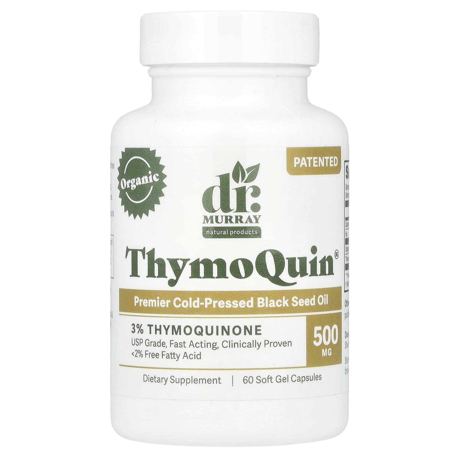 ThymoQuin® - Organic Black Seed Oil, 60 Soft Gel Capsules by Dr. Murray's - Image 1