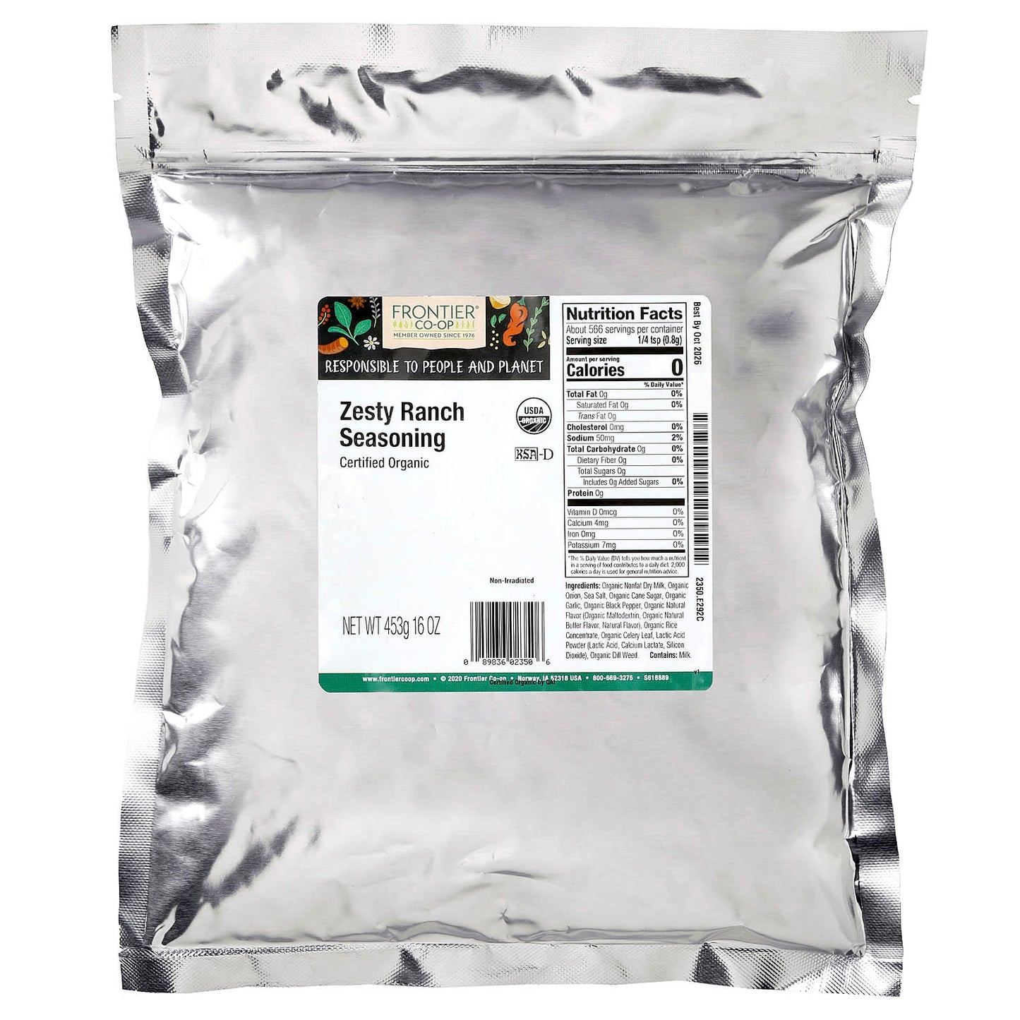 Organic Zesty Ranch Seasoning by Frontier Co-op - 16 oz - Image 2