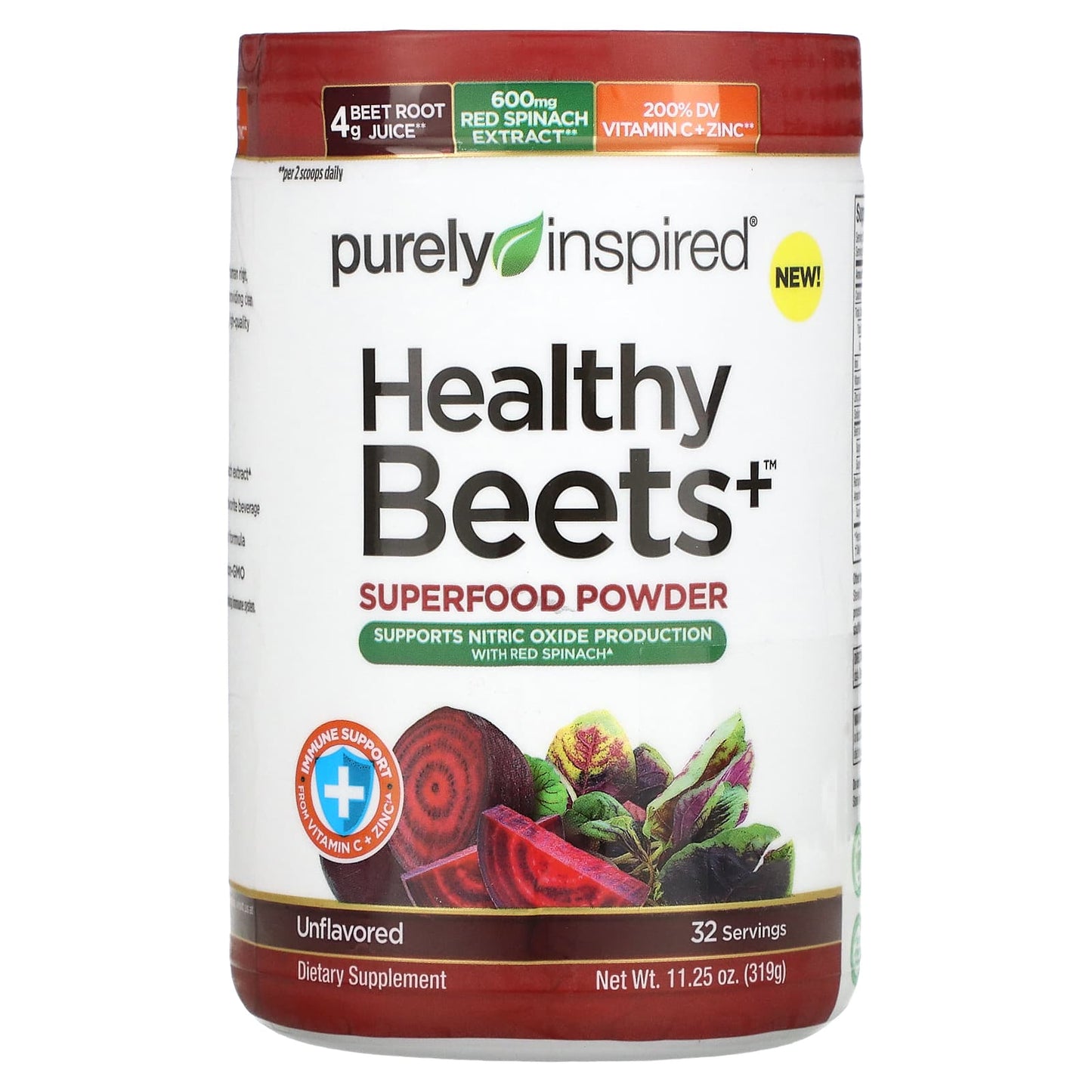 Purely Inspired, Healthy Beets+ Superfood Powder, Unflavored, 11.25 oz (319 g) - Image 1