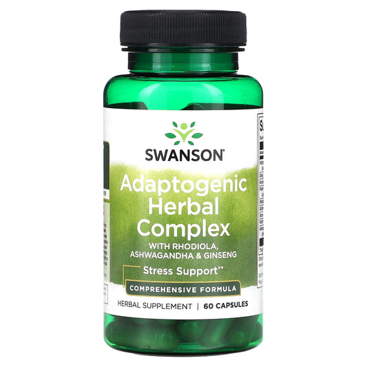 Swanson, Adaptogenic Herbal Complex with Rhodiola, Ashwagandha & Ginseng, 60 Capsules - Image 1