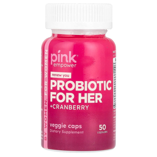 Pink, Probiotic for Her +Cranberry, 50 Capsules - Image 1