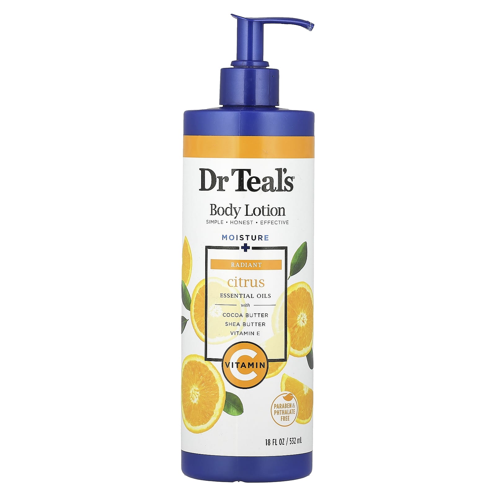 Dr. Teal's Radiant Body Lotion, Citrus, 18 fl oz (532 ml) - Image 1