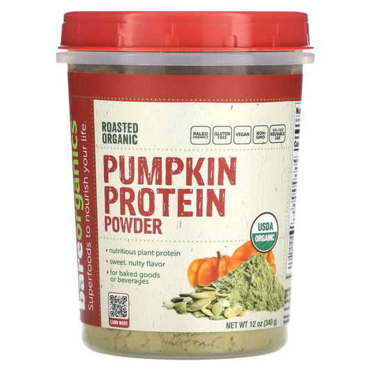 BareOrganics USDA Organic Roasted Pumpkin Protein Powder 12 oz (340g) - Image 1