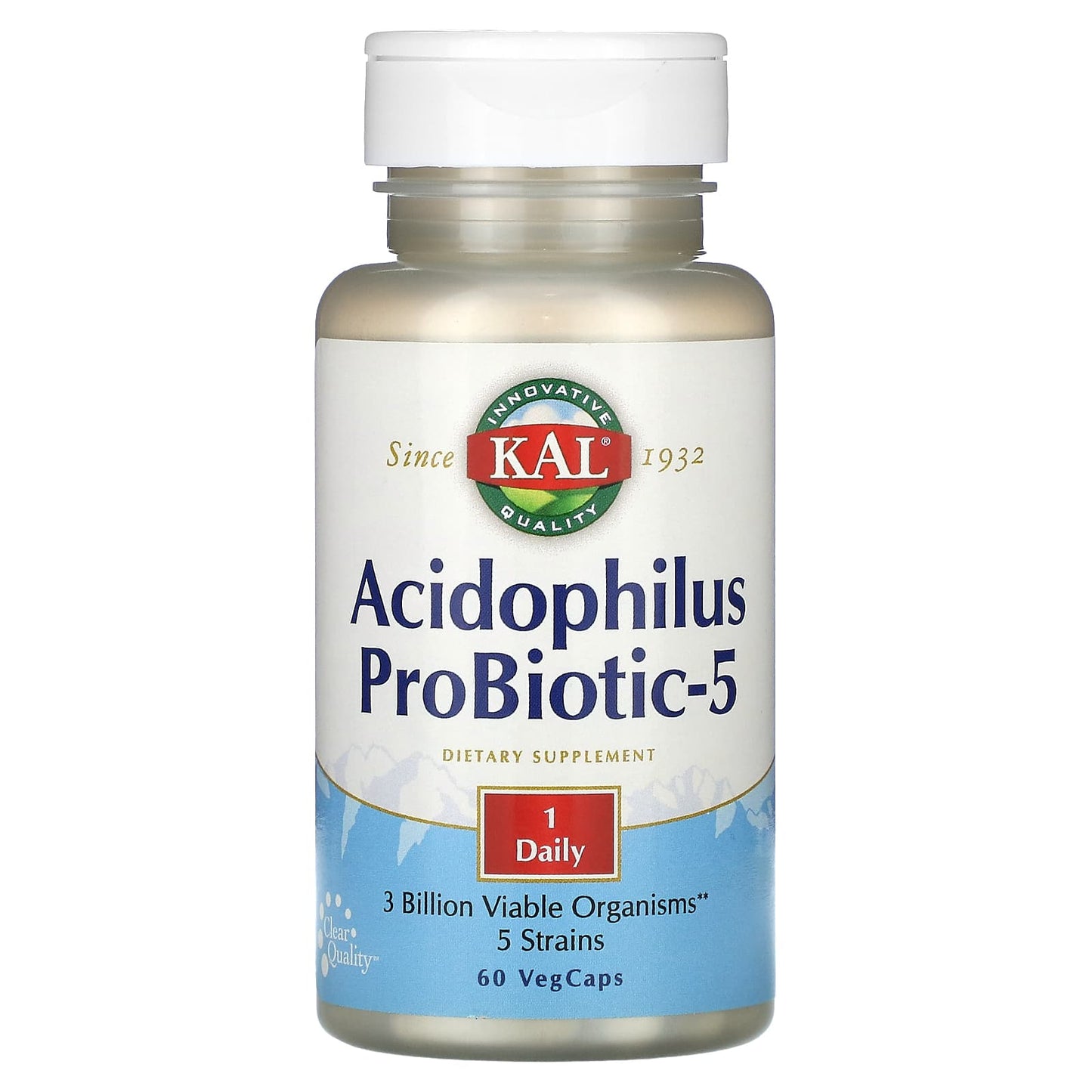 KAL Acidophilus ProBiotic-5 60 VegCaps for Gut Health - Image 1