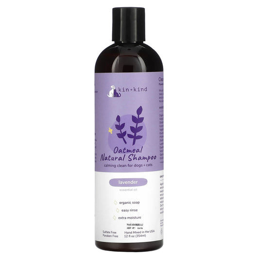 Kin+Kind, Oatmeal Natural Shampoo, For Dogs + Cats, Lavender, 12 fl oz (354 ml) - Image 1