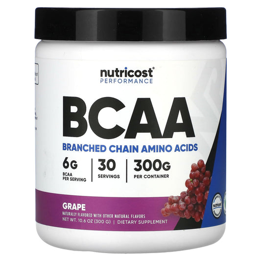 Nutricost, Performance, BCAA, Grape, 10.6 oz (300 g) - Image 1