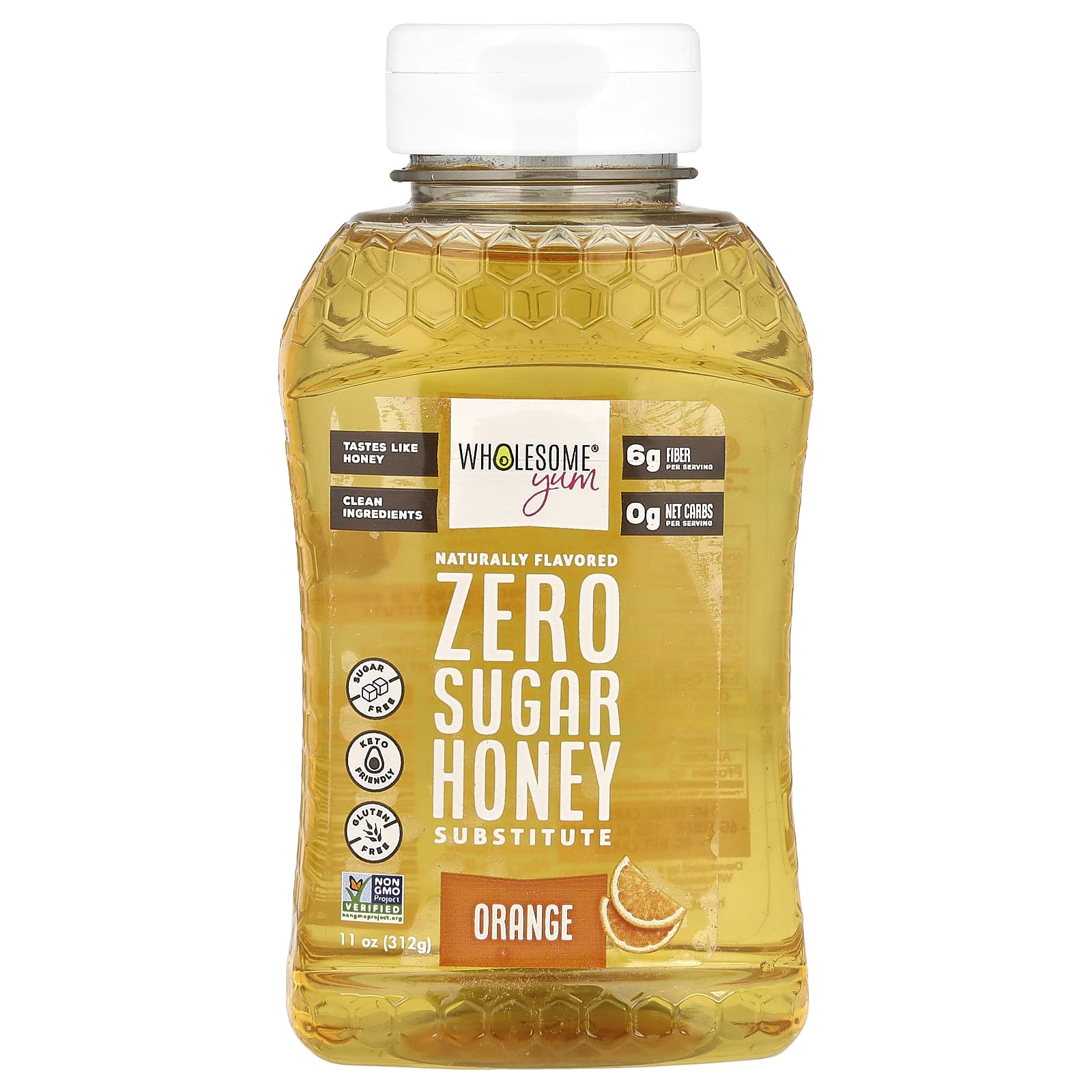 Wholesome Yum, Zero Sugar Honey Substitute, Orange, 11 oz (312 g) - Image 1