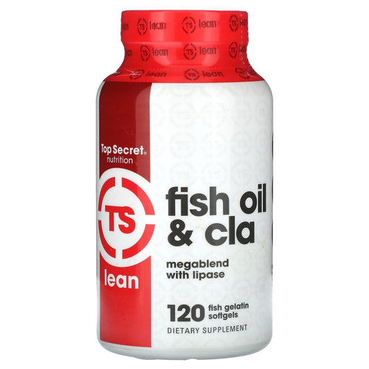 Top Secret Nutrition, Lean, Fish Oil & CLA Megablend with Lipase, 120 Fish Gelatin Softgels - Image 1
