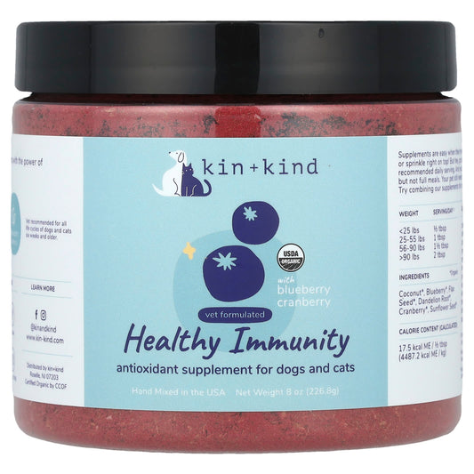 Kin+Kind, Healthy Immunity With Blueberry Cranberry, For Dogs and Cats, 8 oz (226.8 g) - Image 1