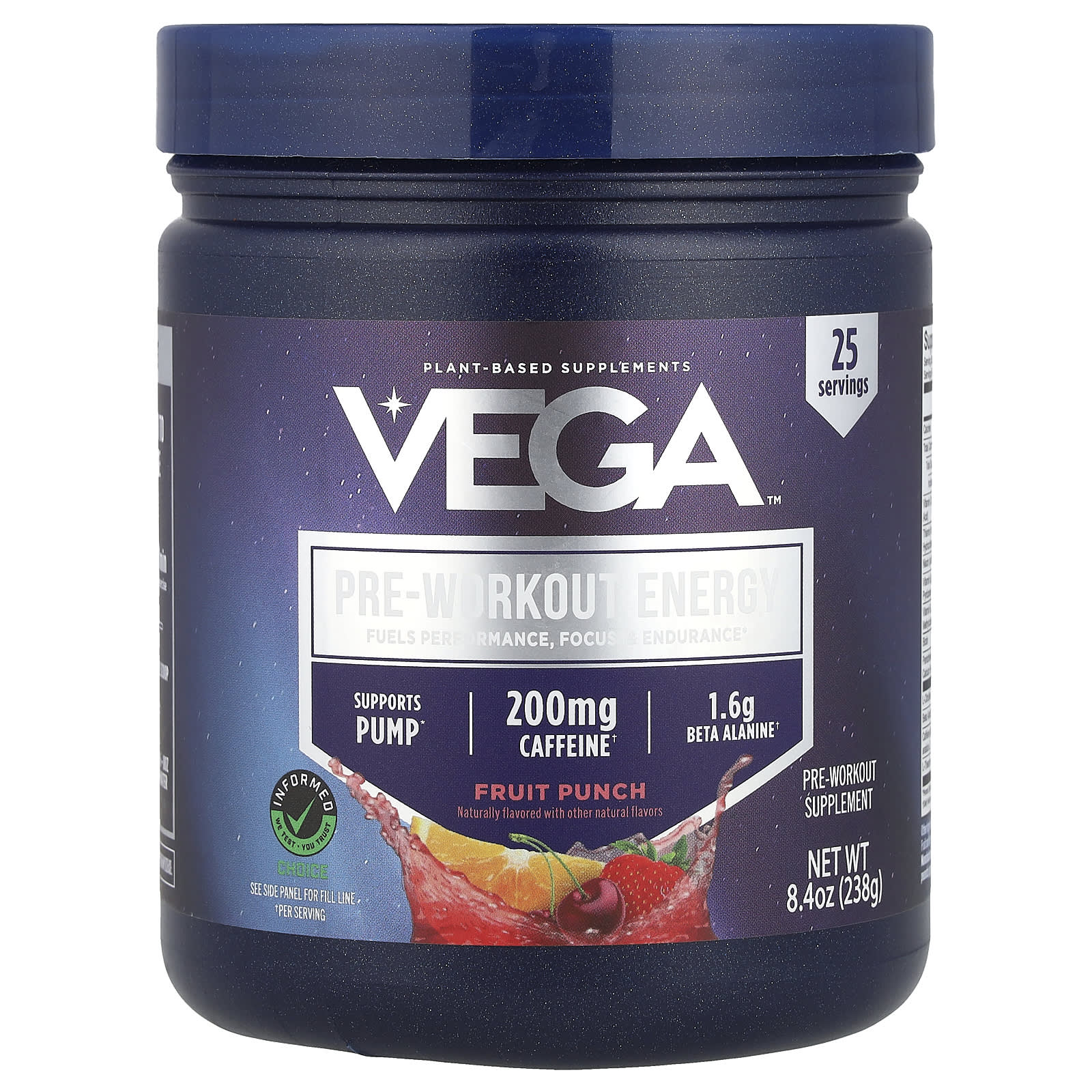 Vega, Pre-Workout Energy, Fruit Punch, 8.4 oz (238 g) - Image 1