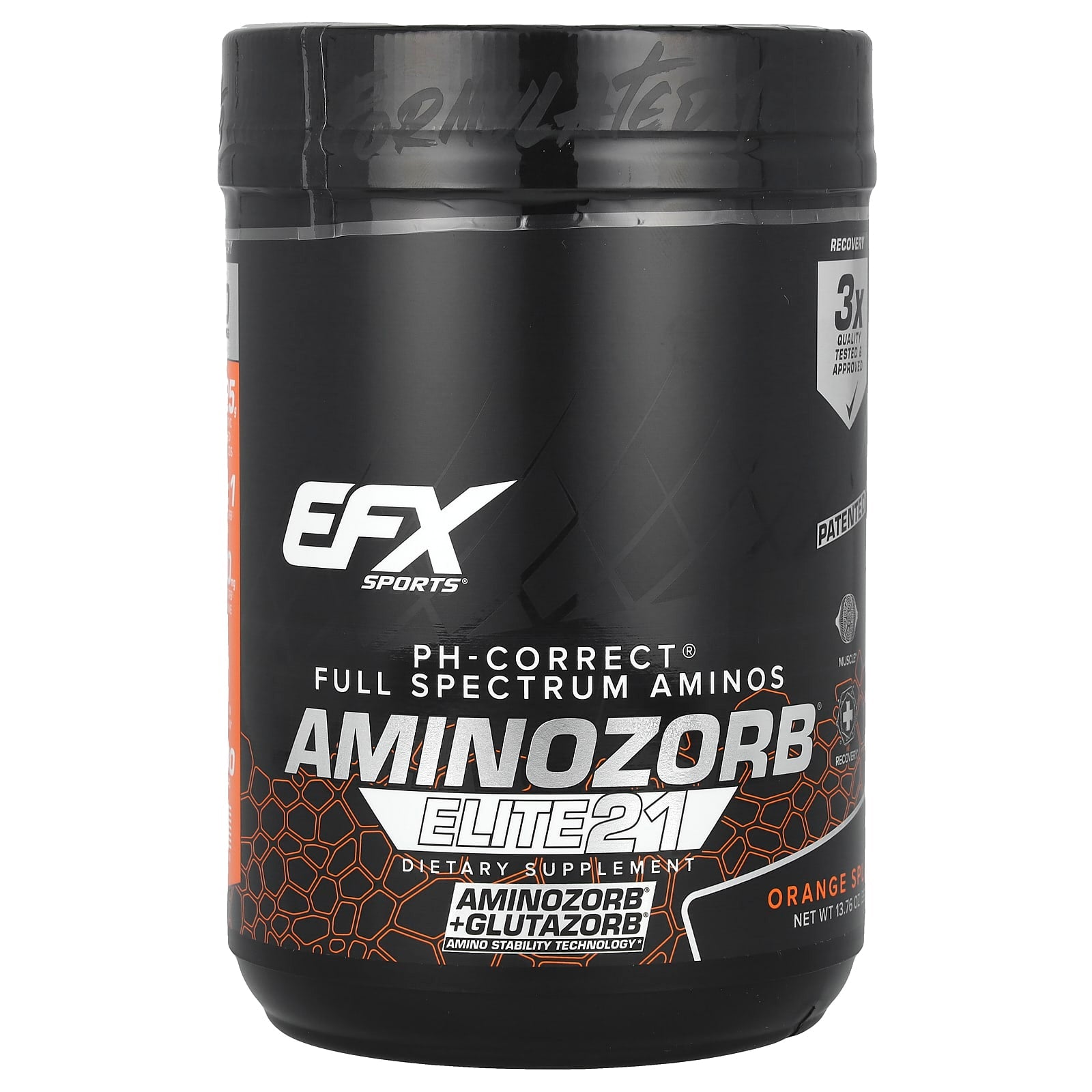 EFX Sports AminoZorb Elite 21, Orange Splash, 13.76 oz, Muscle Recovery Supplement - Image 1