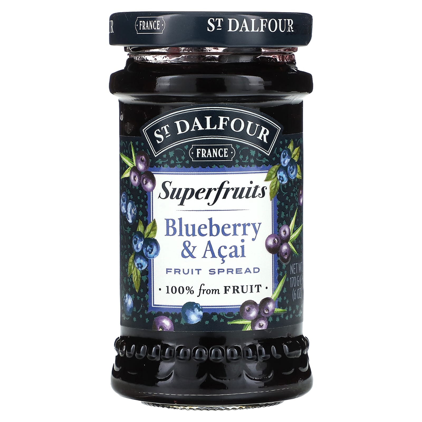 St. Dalfour, Superfruits, Fruit Spread, Blueberry & Acai , 6 oz (170 g) - Image 1