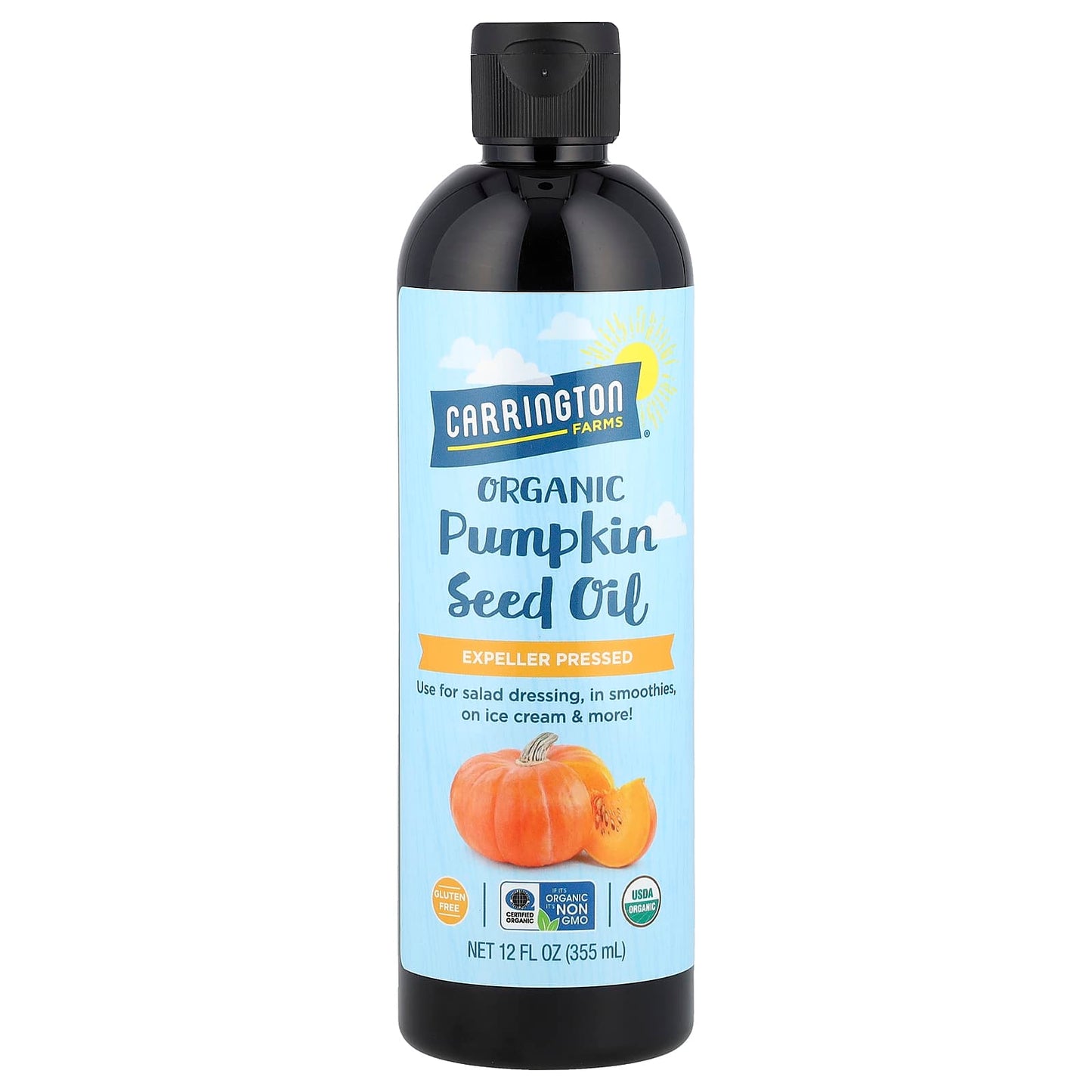 Organic Pumpkin Seed Oil by Carrington Farms - 12 fl oz (355 ml) - Image 1
