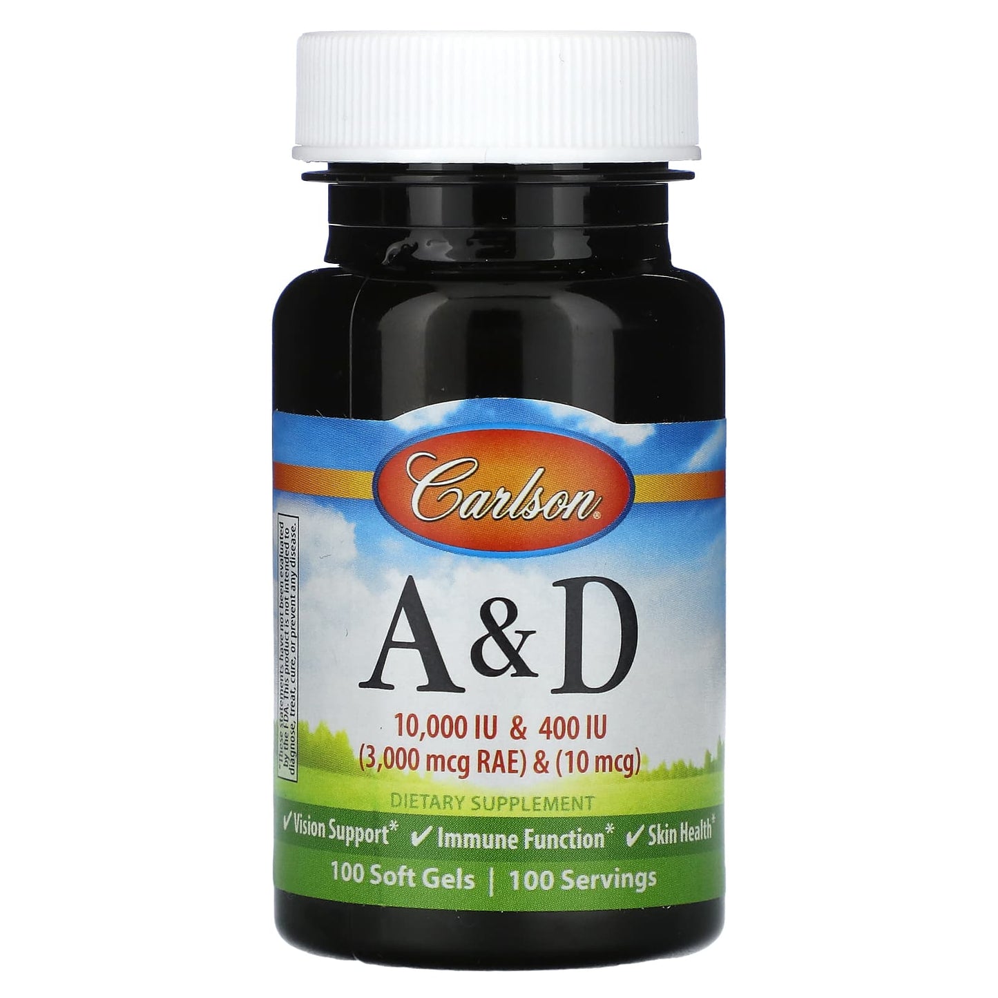 Carlson Vitamin A & D 100 Soft Gels for Immune Support - Image 1
