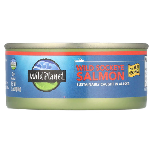 Wild Planet, Wild Sockeye Salmon, With Skin & Bones, 3.75 oz (106 g) - Image 1