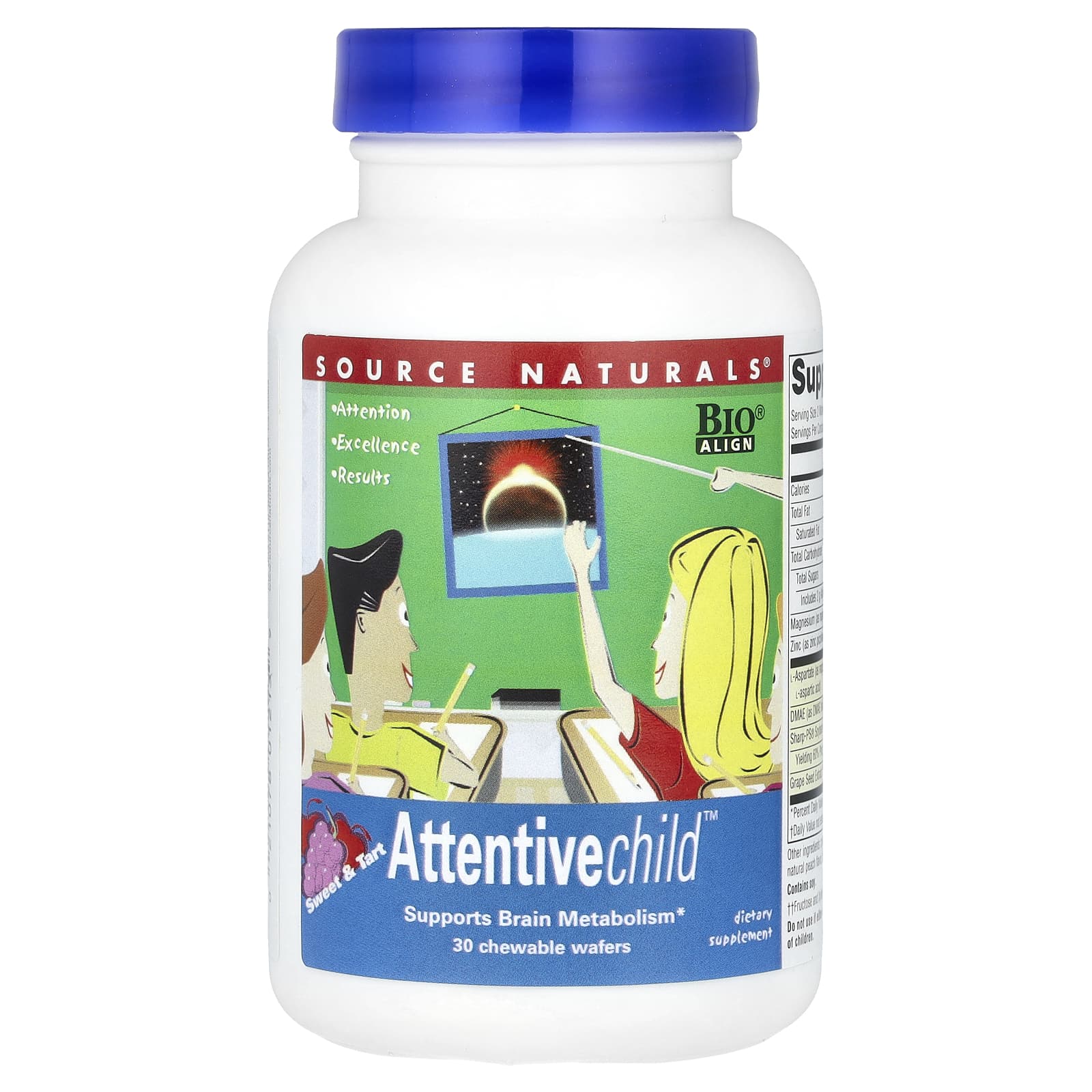 Source Naturals, Attentive Child™, Sweet & Tart, 30 Chewable Wafers - Image 1