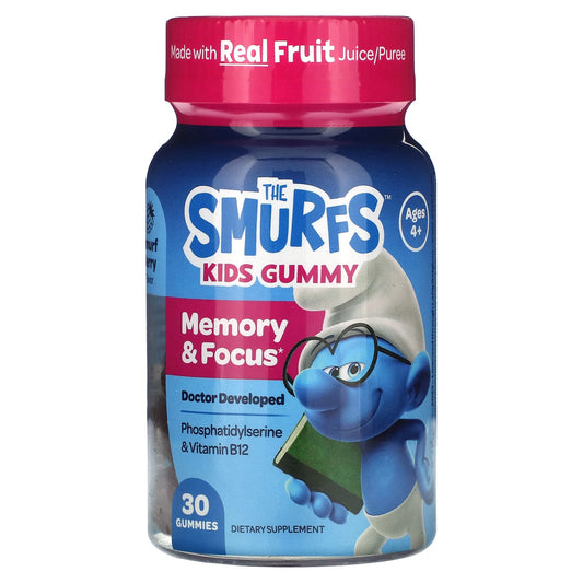 The Smurfs, Kids Gummy, Memory & Focus, Ages 4+, Smurf Berry, 30 Gummies - Image 1