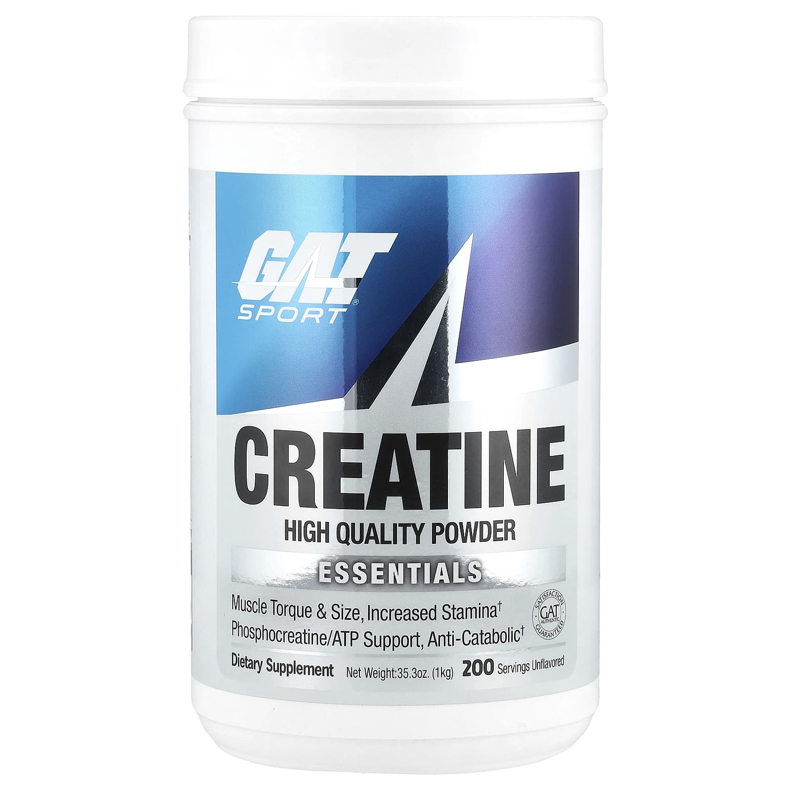 GAT Creatine Monohydrate Powder - Unflavored, 35.3 oz (1 kg) - Image 1