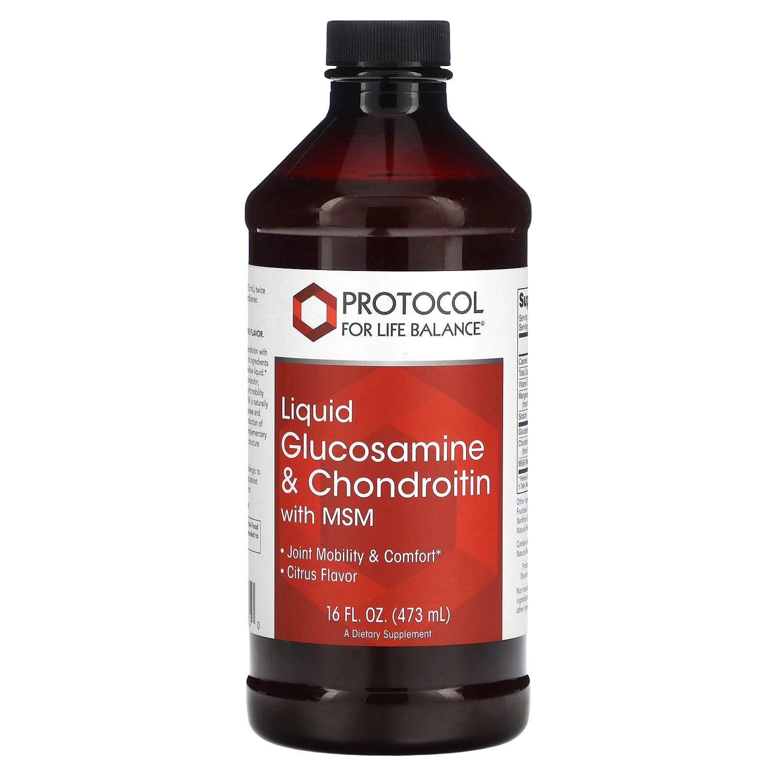 Protocol for Life Balance, Liquid Glucosamine & Chondroitin with MSM, Citrus, 16 fl oz (473 ml) - Image 1