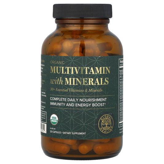 Global Healing USDA Organic Multivitamin with Minerals - 120 Capsules - Image 1