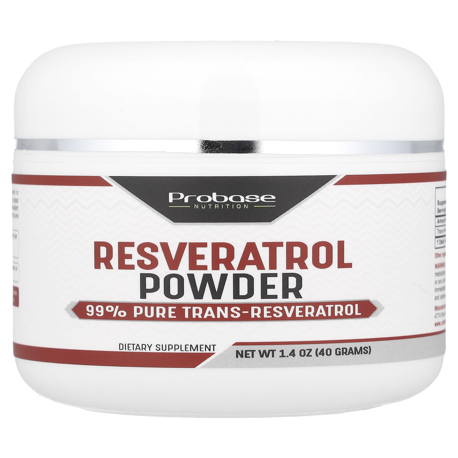 Probase Nutrition, Resveratrol Powder, 1.4 oz (40 g) - Image 1