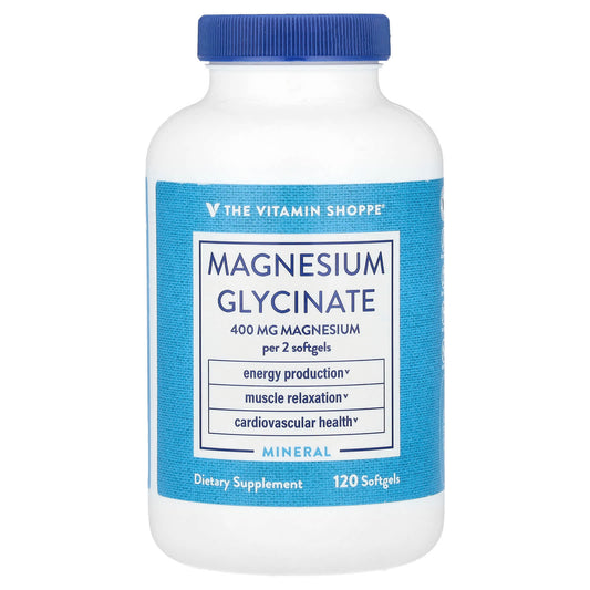 The Vitamin Shoppe, Magnesium Glycinate, 120 Softgel (200 mg per Softgel)