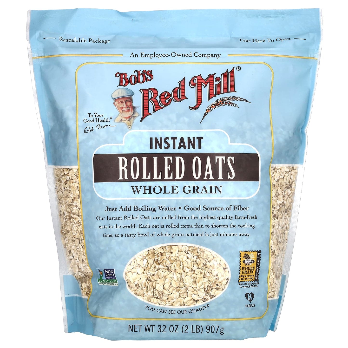Instant Whole Grain Oatmeal by Bob's Red Mill - 32 oz (907 g) - Image 1