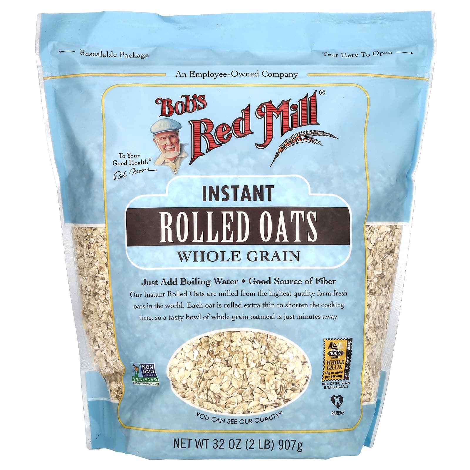 Instant Whole Grain Oatmeal by Bob's Red Mill - 32 oz (907 g) - Image 1