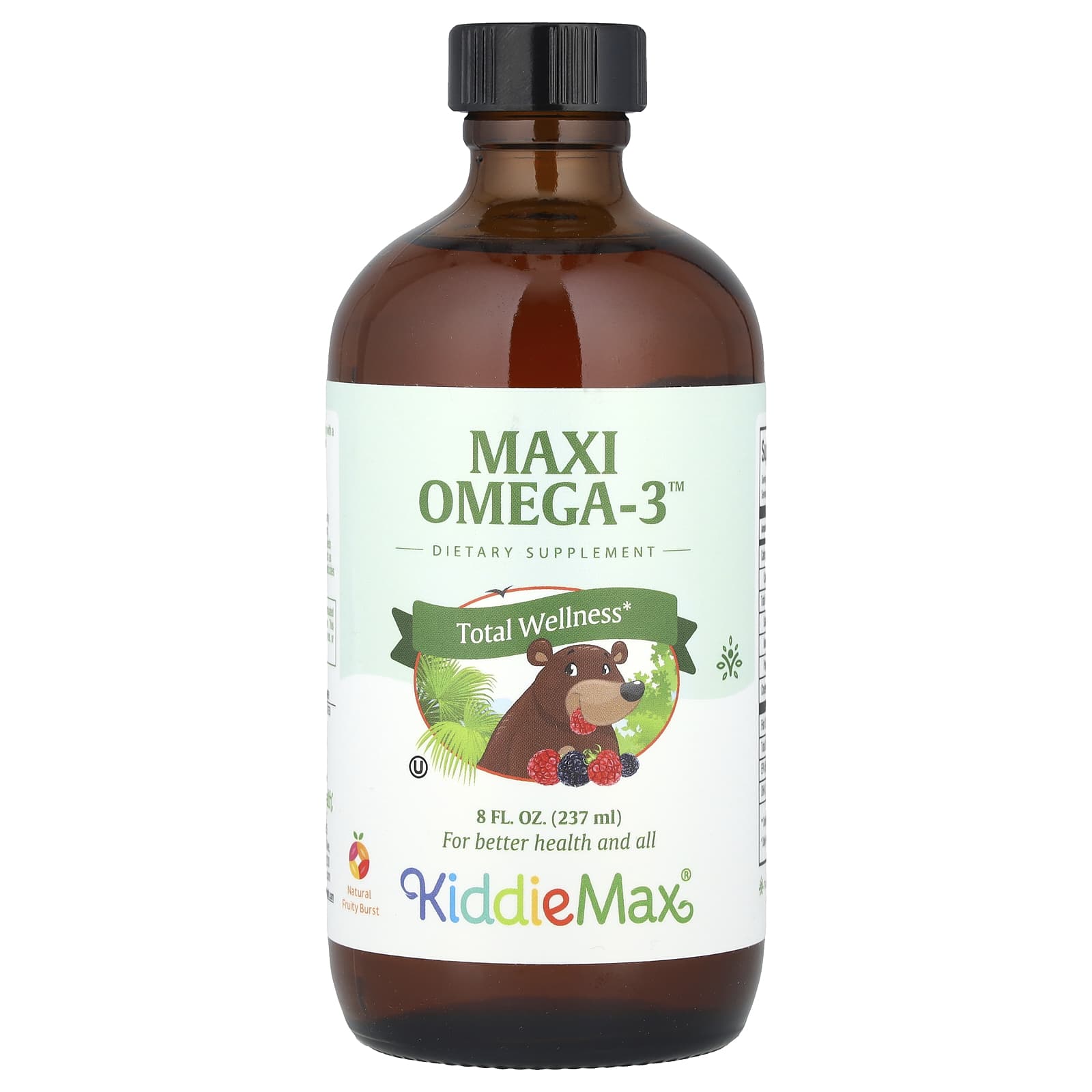 Maxi Health, KiddieMax® Maxi Omega-3™, Natural Fruity Burst, 8 fl oz (237 ml) - Image 1