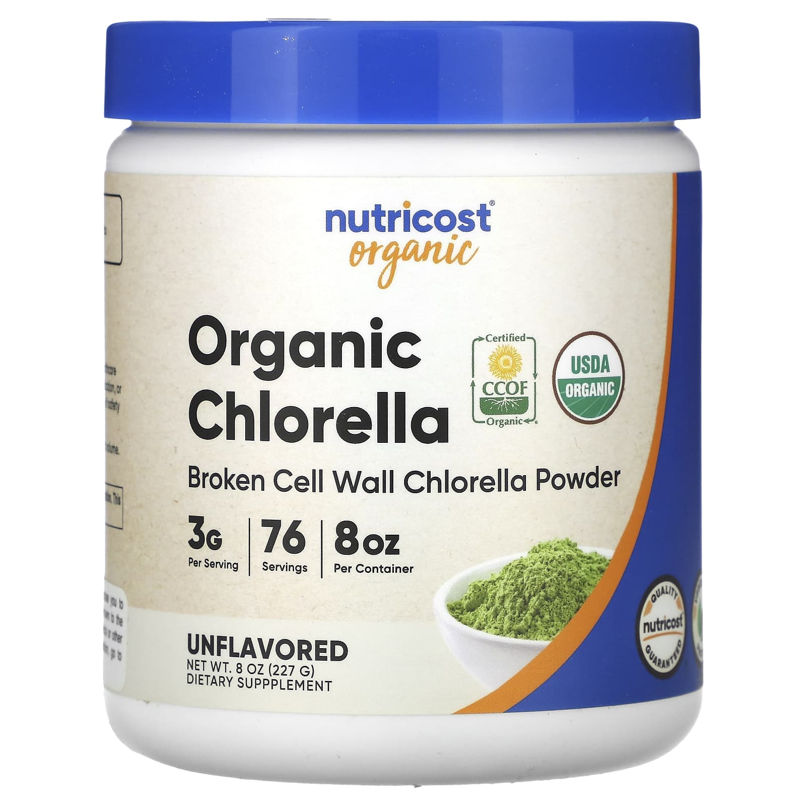 Nutricost, Organic Chlorella, Unflavored, 8 oz (227 g) - Image 1