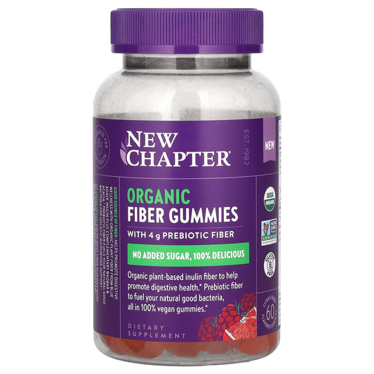 New Chapter, Organic Fiber Gummies, Citrus Berry, 60 Flavored Gummies - Image 1