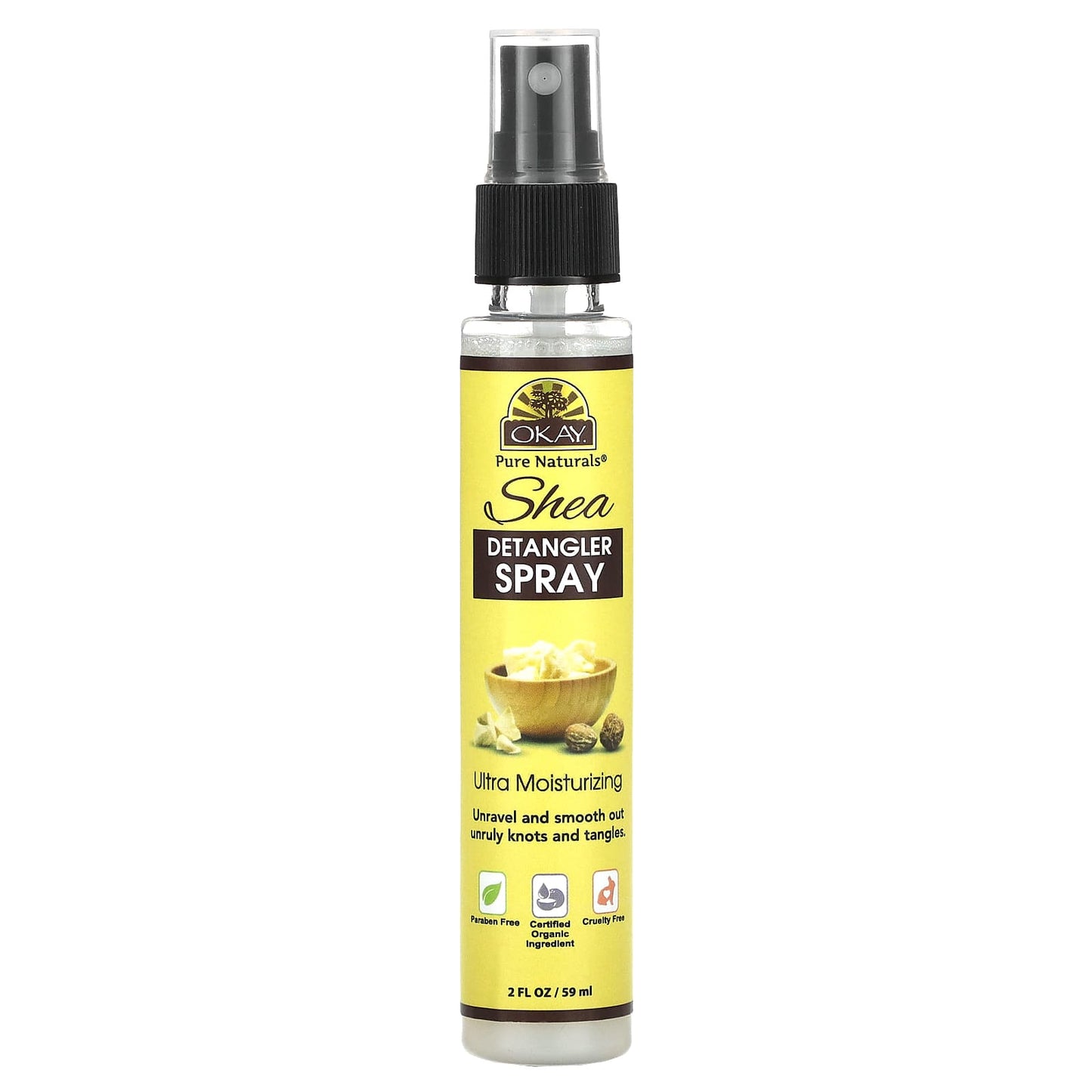 Okay Pure Naturals, Shea Detangler Spray, 2 fl oz (59 ml) - Image 1