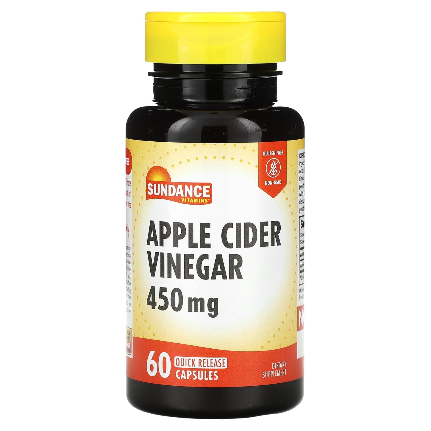 Sundance Vitamins, Apple Cider Vinegar, 450 mg, 60 Quick Release Capsules - Image 1