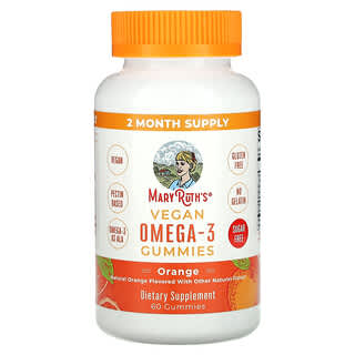 Vegan Omega-3 Gummies by MaryRuth's - 60 Natural Orange Gummies