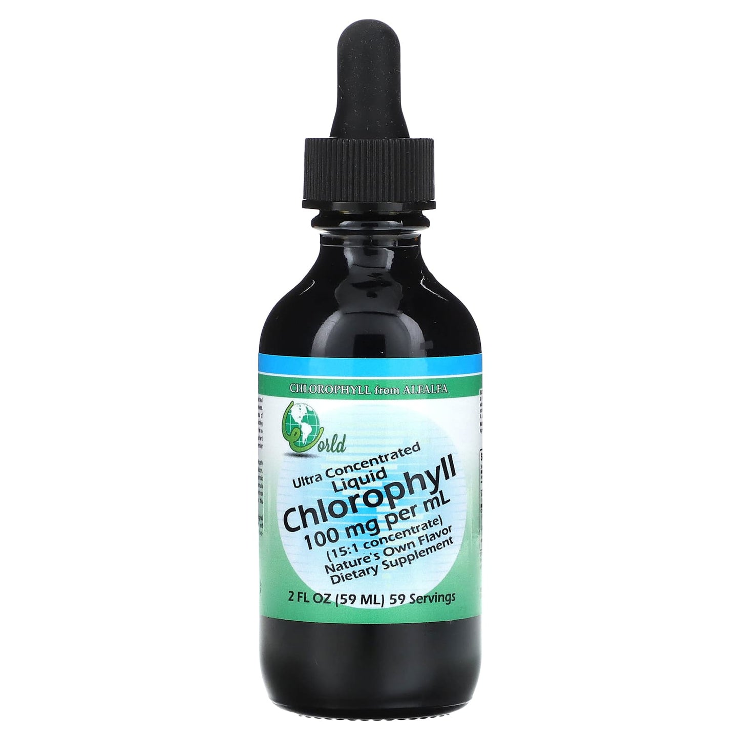 World Organic, Ultra Concentrated Liquid, Chlorophyll, 100 mg, 2 fl oz (59 ml) - Image 1
