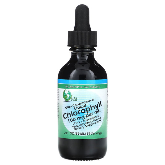World Organic, Ultra Concentrated Liquid, Chlorophyll, 100 mg, 2 fl oz (59 ml) - Image 1