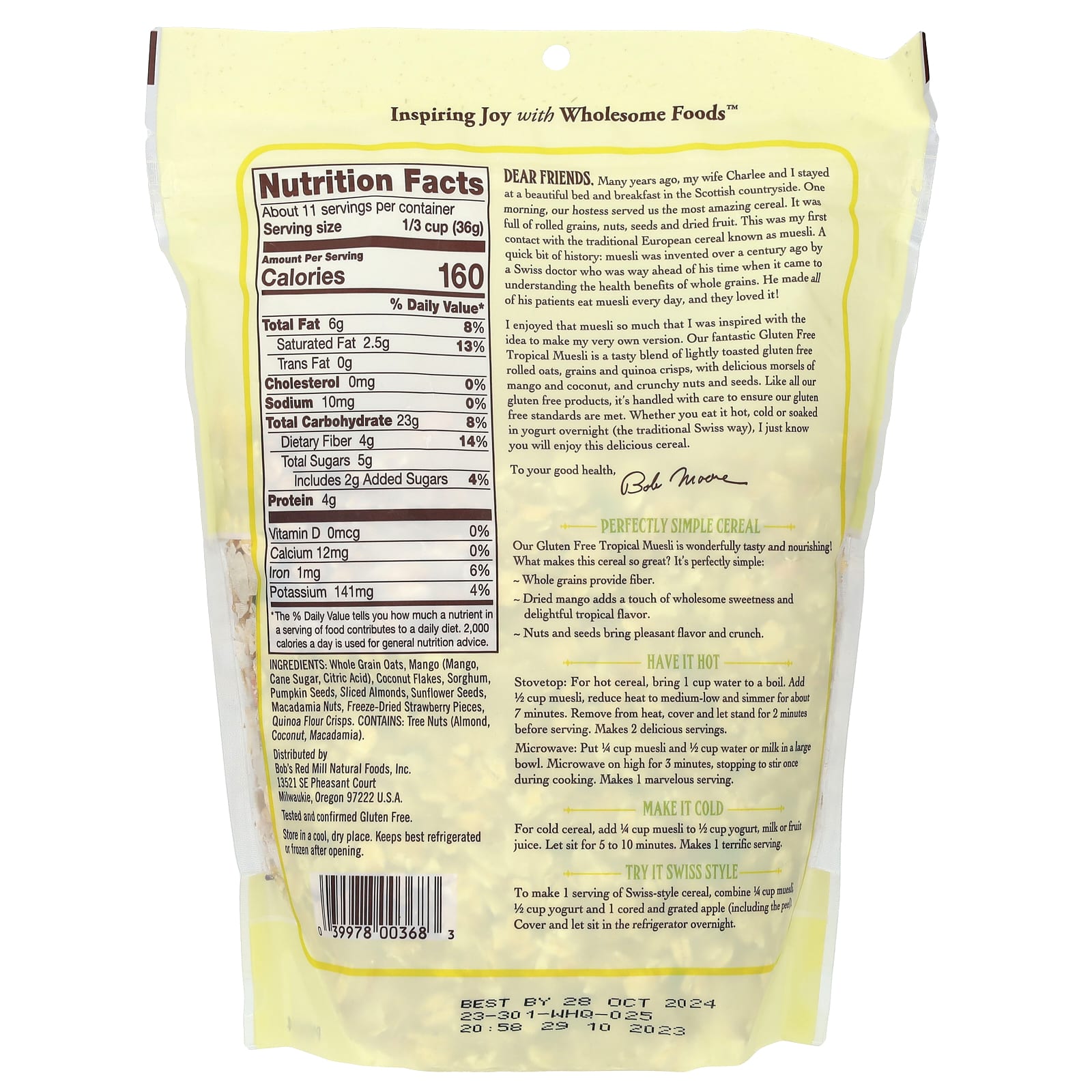 Gluten-Free Tropical Muesli by Bob's Red Mill, 14 oz - Wholesome Breakfast Cereal - Image 2