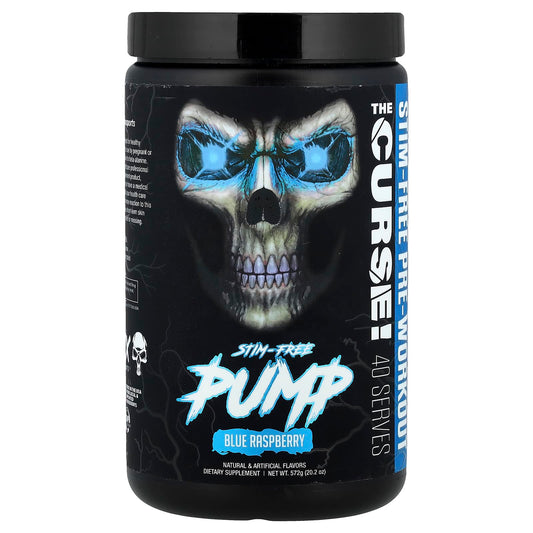 JNX Sports Stim-Free Pump Pre-Workout, Blue Raspberry, 20.2 oz (572g) - Image 1
